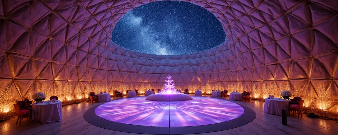 幻想的なドームウェディングの様子