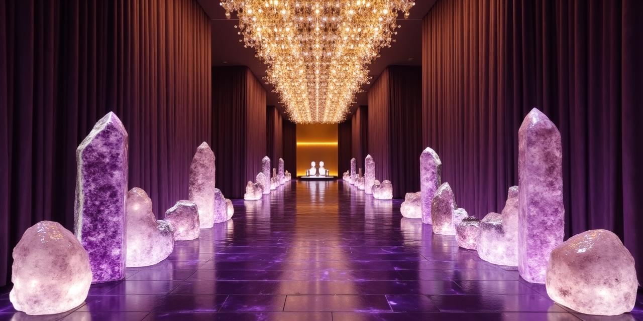 落ち着いた雰囲気のスパ入口とクリスタル